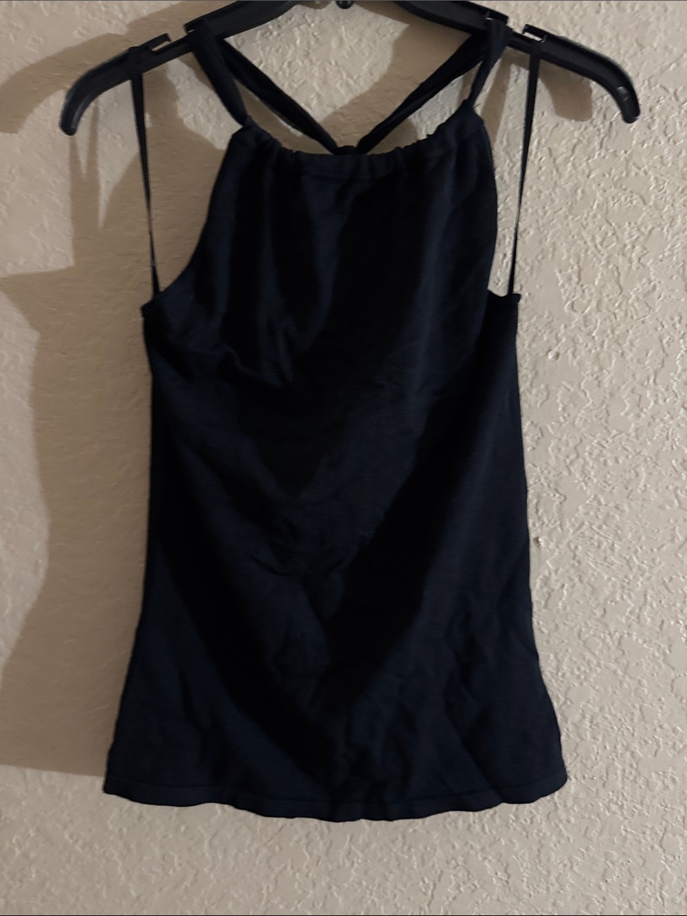 Michelle Nicole Black Cross-Back Halter Top